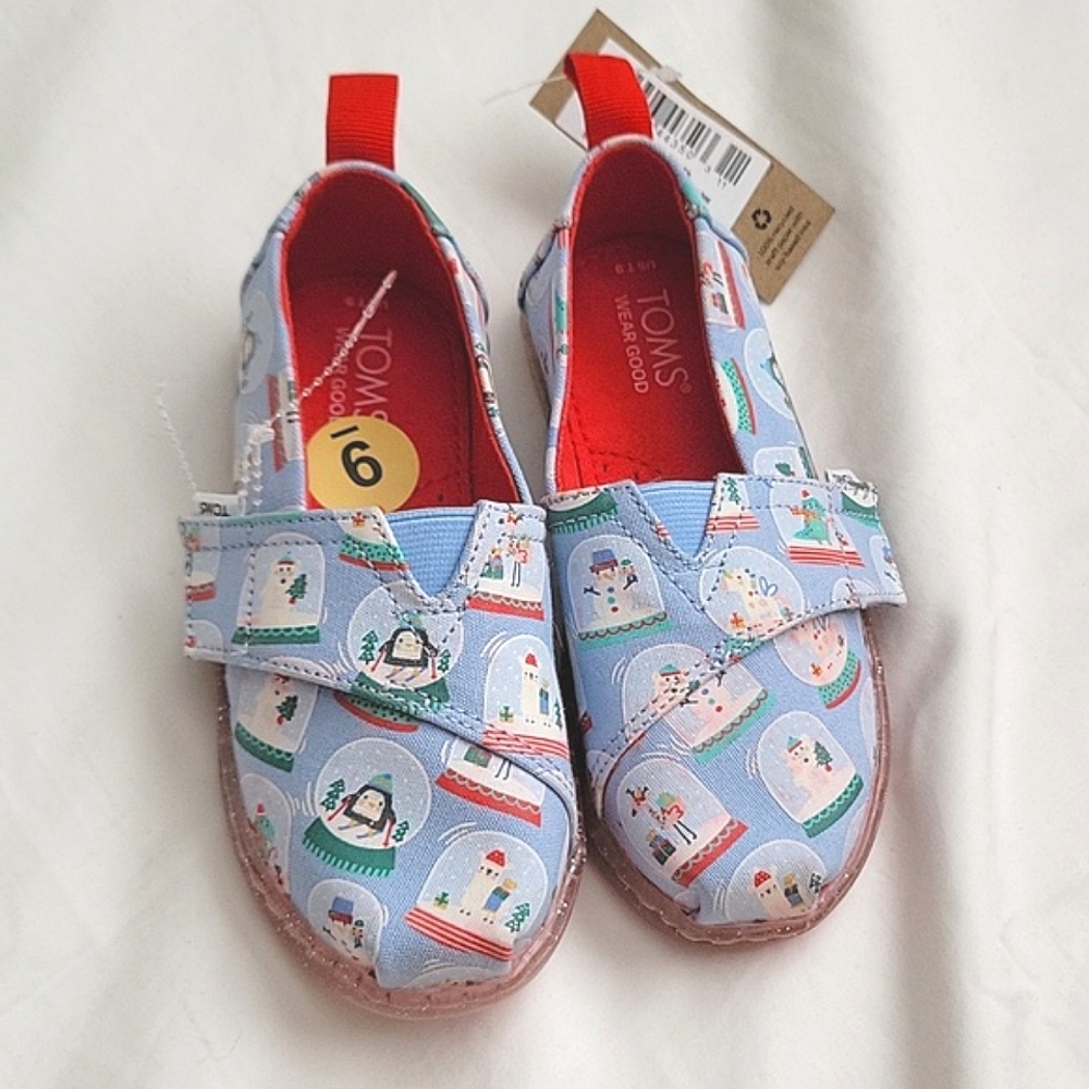 NWT TOMS Kids Blue Slip-On Shoes. Size 9 Toddler. - Picture 3 of 16